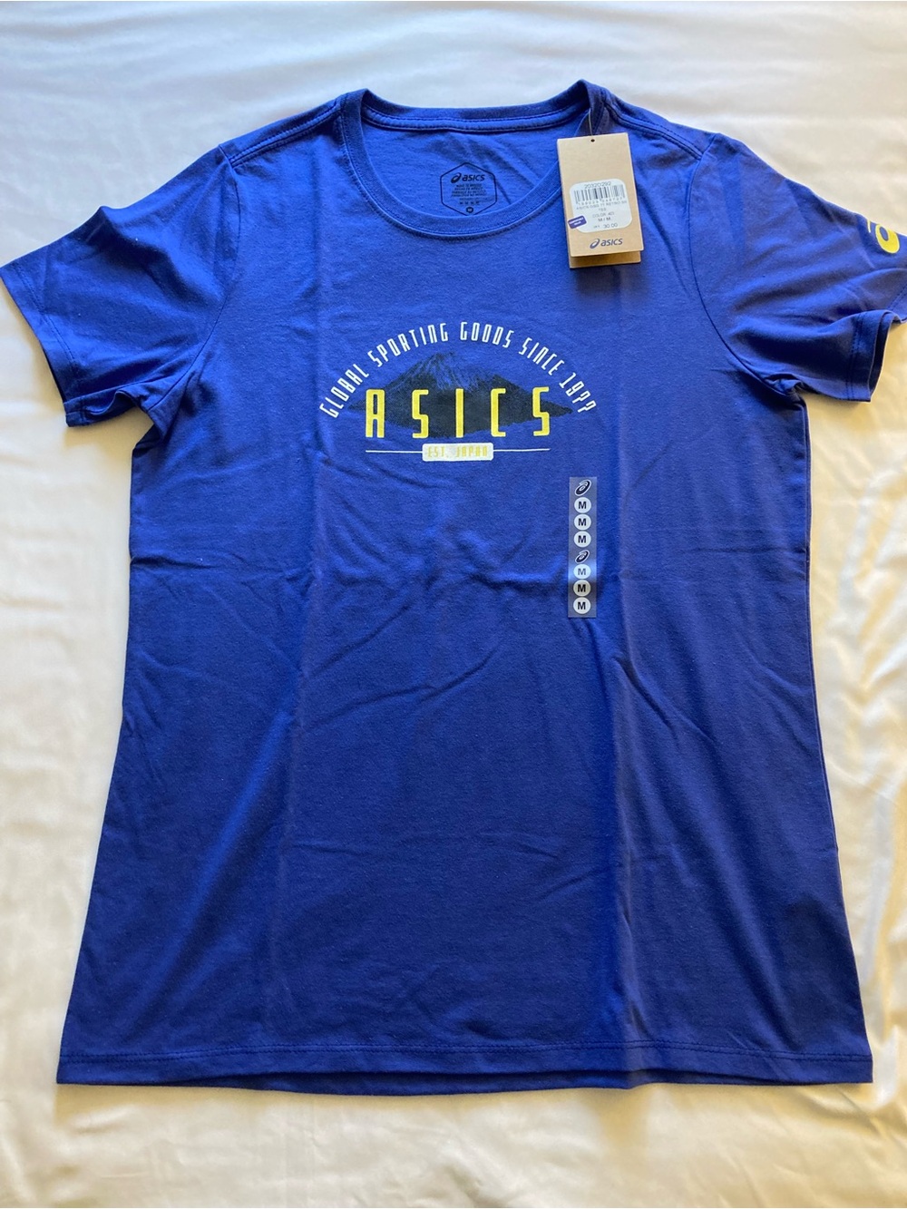 ASICS Women's GSG 77 Retro Short Sleeve TEE Running Apparel, Medium, Dark Cobalt